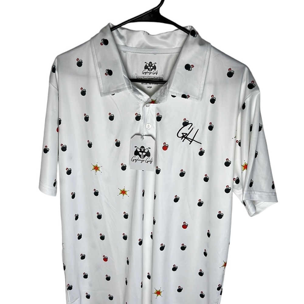 Gashouse Golf Bombs Away Golf Polo Shirt Mens Size L